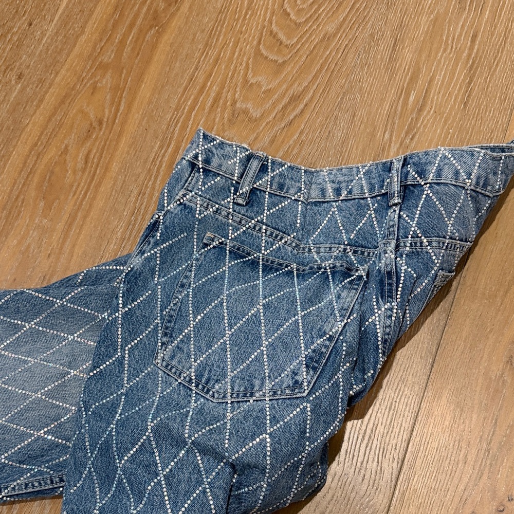 Zara Stylish Blue Woman’s Studded Jeans - Picture 3 of 4